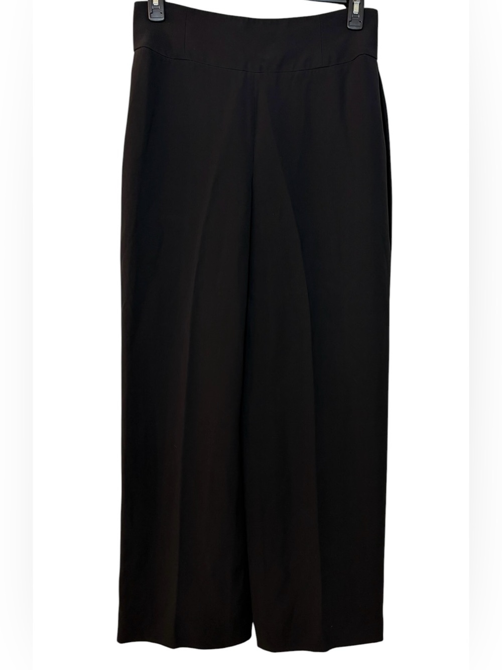 Giorgio Armani PURE SILK High-Waisted Wide Leg Black Trousers Dress Pants Sz 16